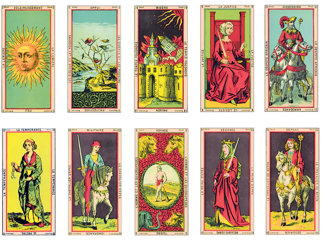 Cone 03 Antique French Tarot Card Full Color Decal Version 2