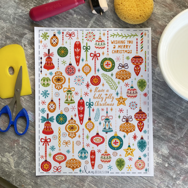 Vintage Ornaments Overglaze Decal