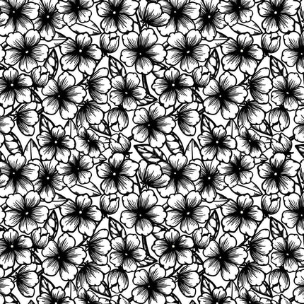 Flower Buds Large Underglaze Transfer