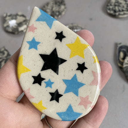 Multicolored Stars Underglaze Transfer