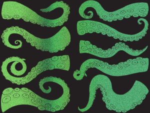 Tentacles - Glow in the Dark green