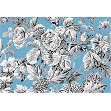 DC 3009 Blue & Gray Flowers Underglaze Transfer