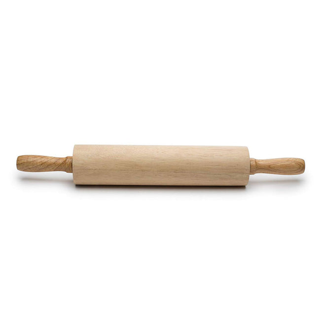 Hardwood rolling pin with bearings