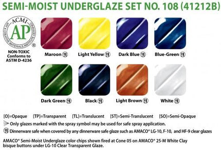 Semi-Moist Underglazes Set 108