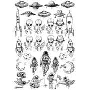 Space Man & Aliens Underglaze Transfer