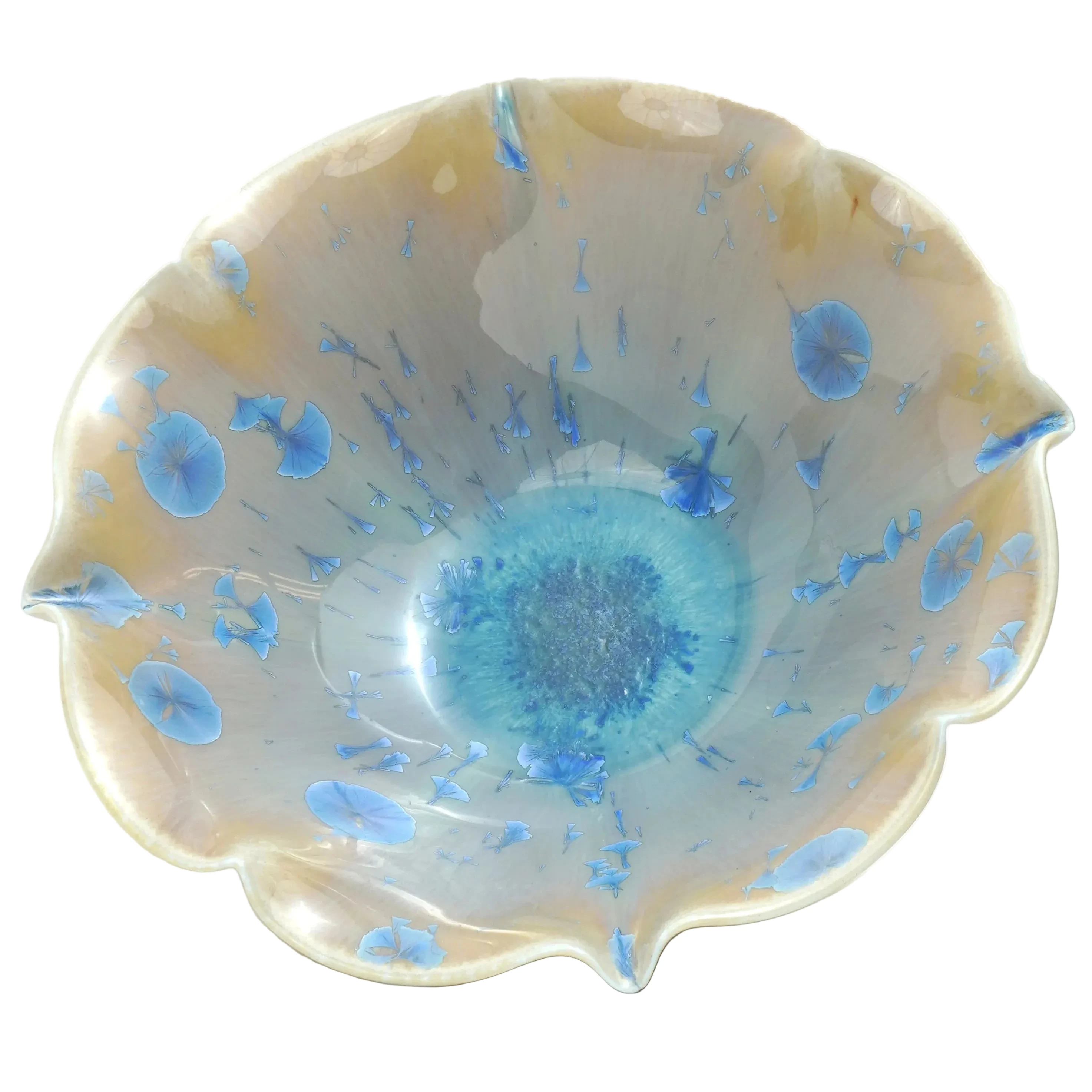 WC-162 BLUE SNOWFLAKES Crystalline Glaze